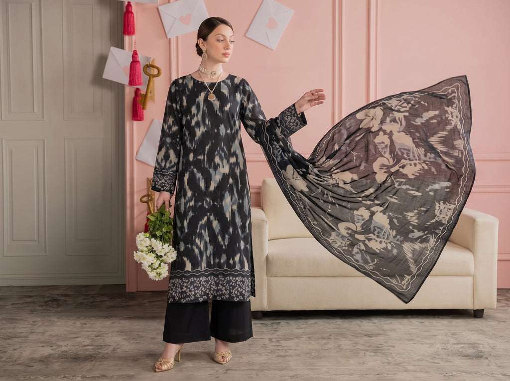 BISMIL 3 PIECE - DIGITAL PRINTED LAWN SUIT Unstitched