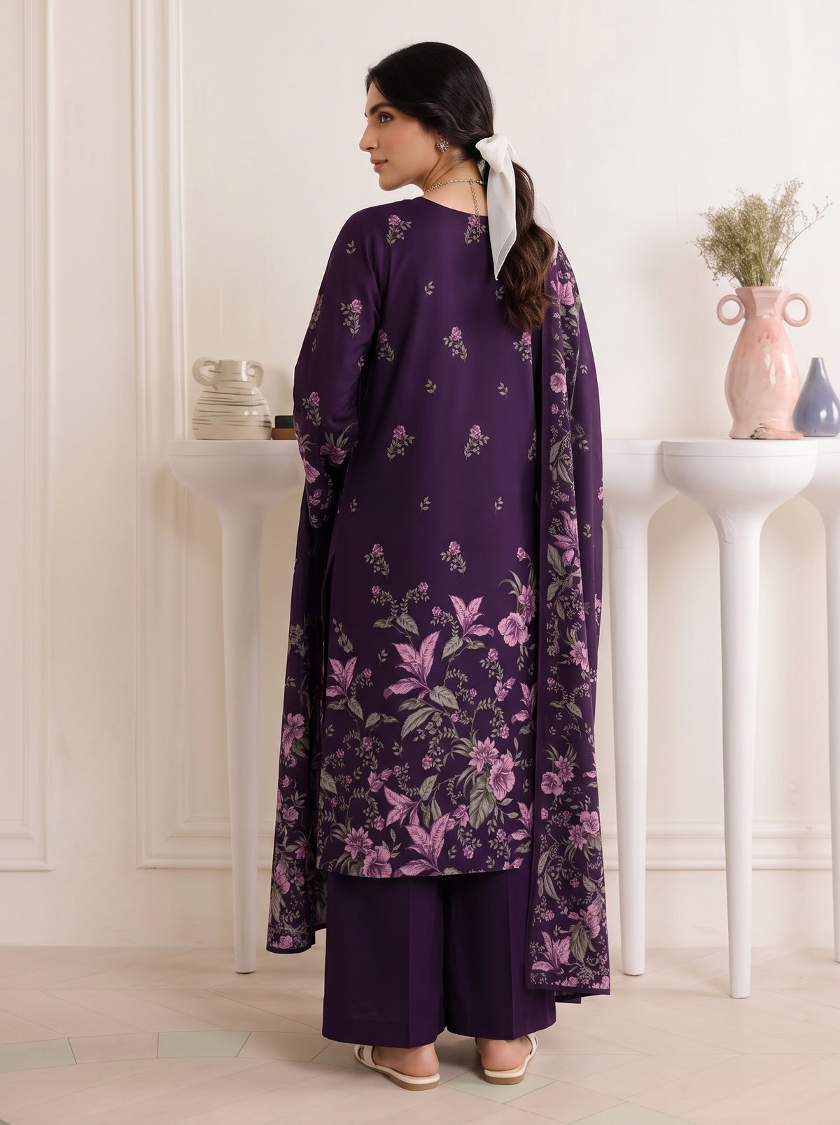 BISMIL 3 PIECE - DIGITAL PRINTED VISCOSE SUIT Unstitched