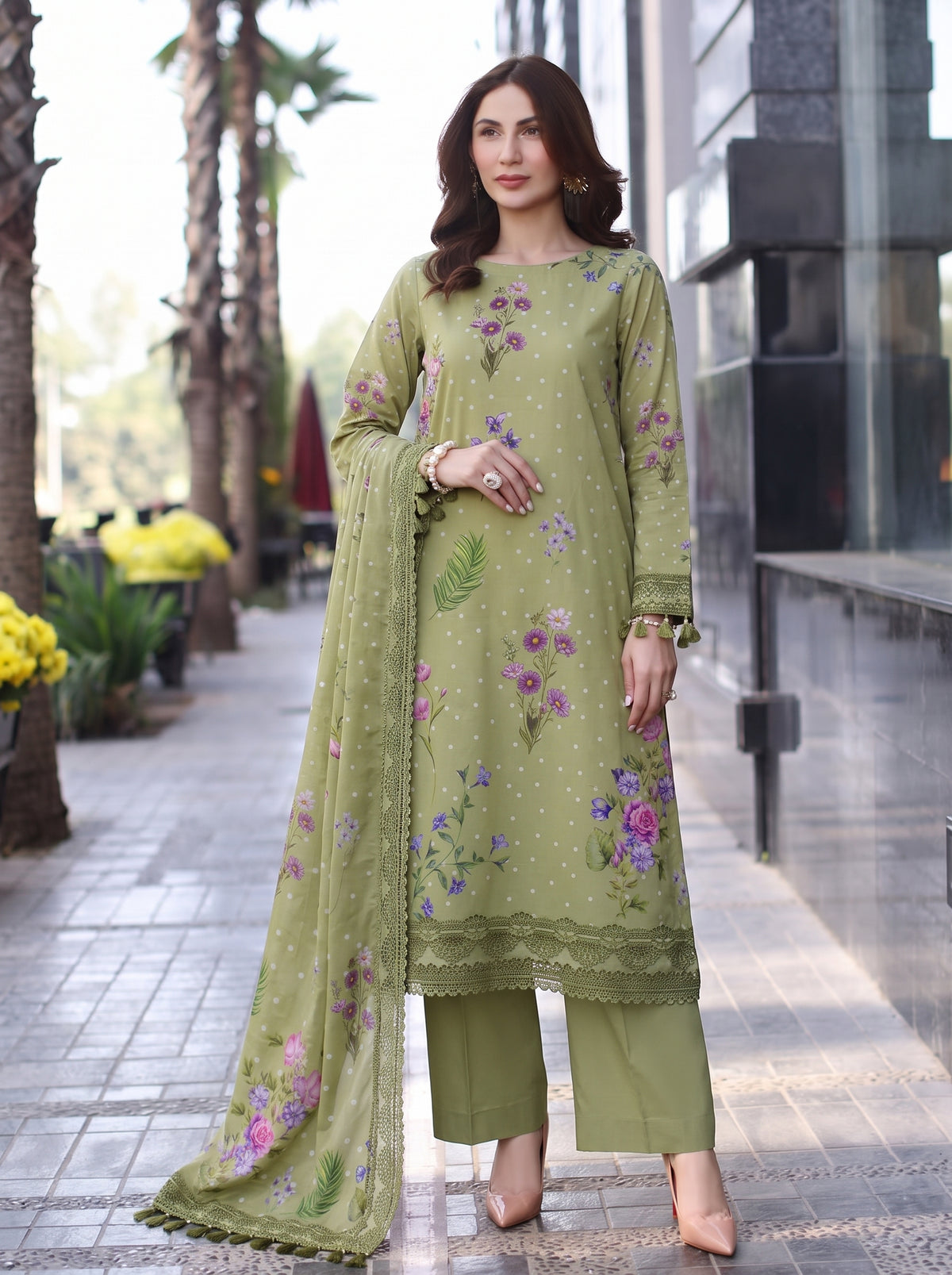 BLOSSOM 3 PIECE - DIGITAL PRINTED Karandi SUIT Unstitched
