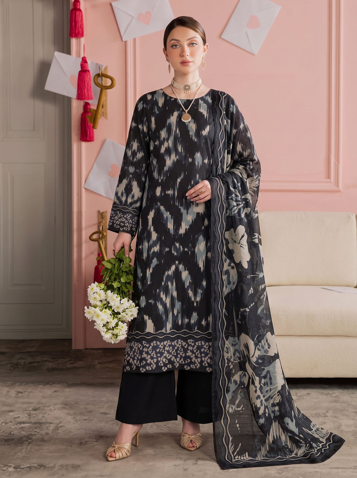 BISMIL 3 PIECE - DIGITAL PRINTED LAWN SUIT Unstitched