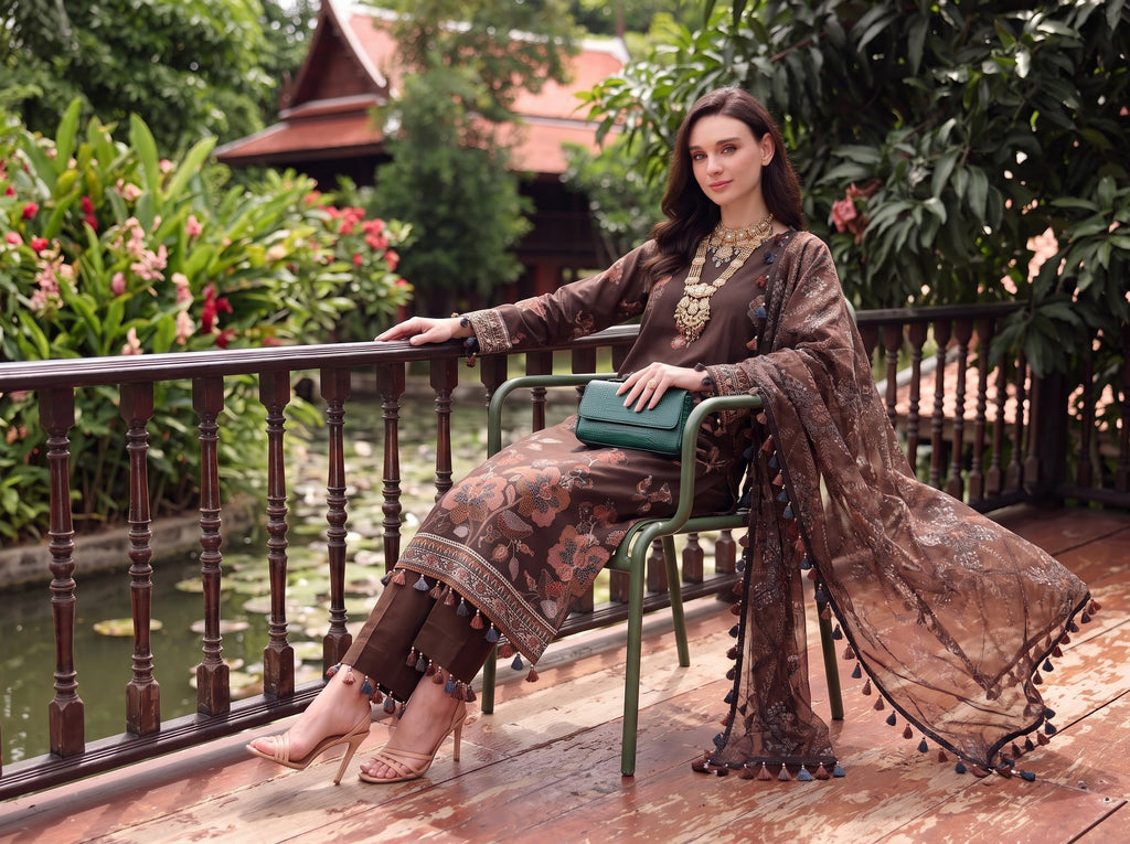 BISMIL 3 PIECE - PRINTED LAWN SUIT Unstitched