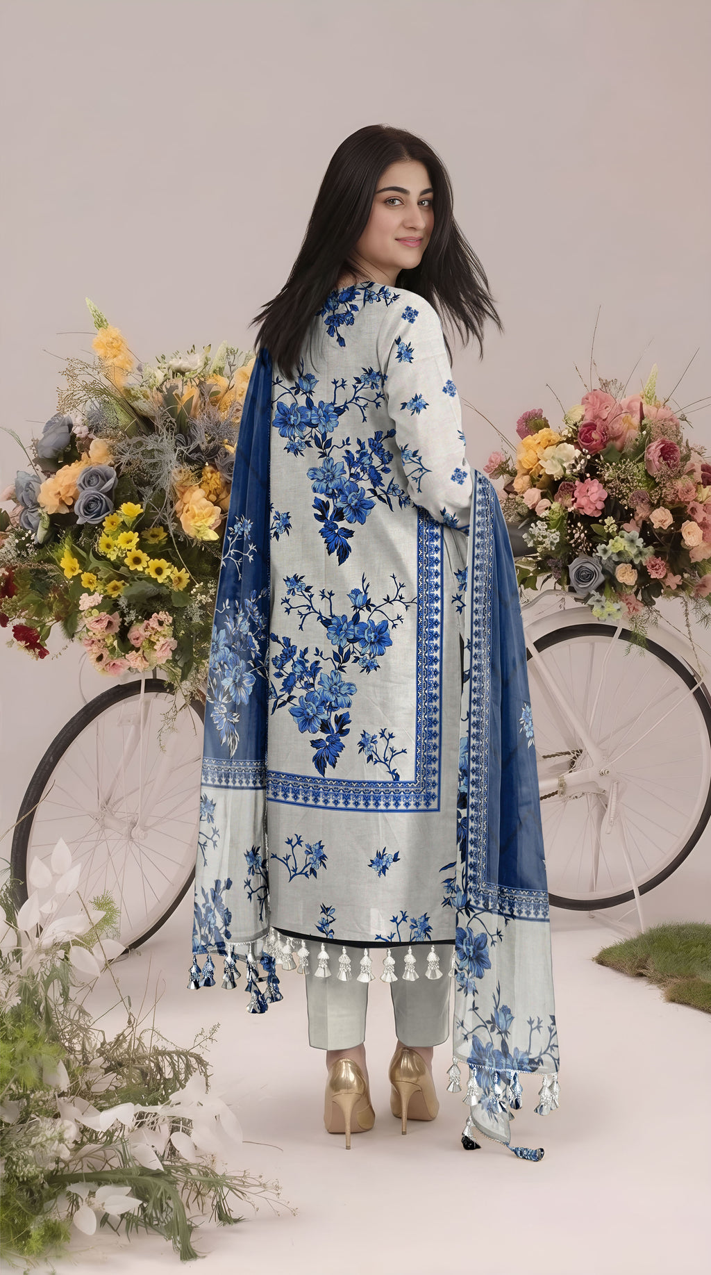 BISMIL 3 PIECE - PRINTED LAWN SUIT Unstitched 027