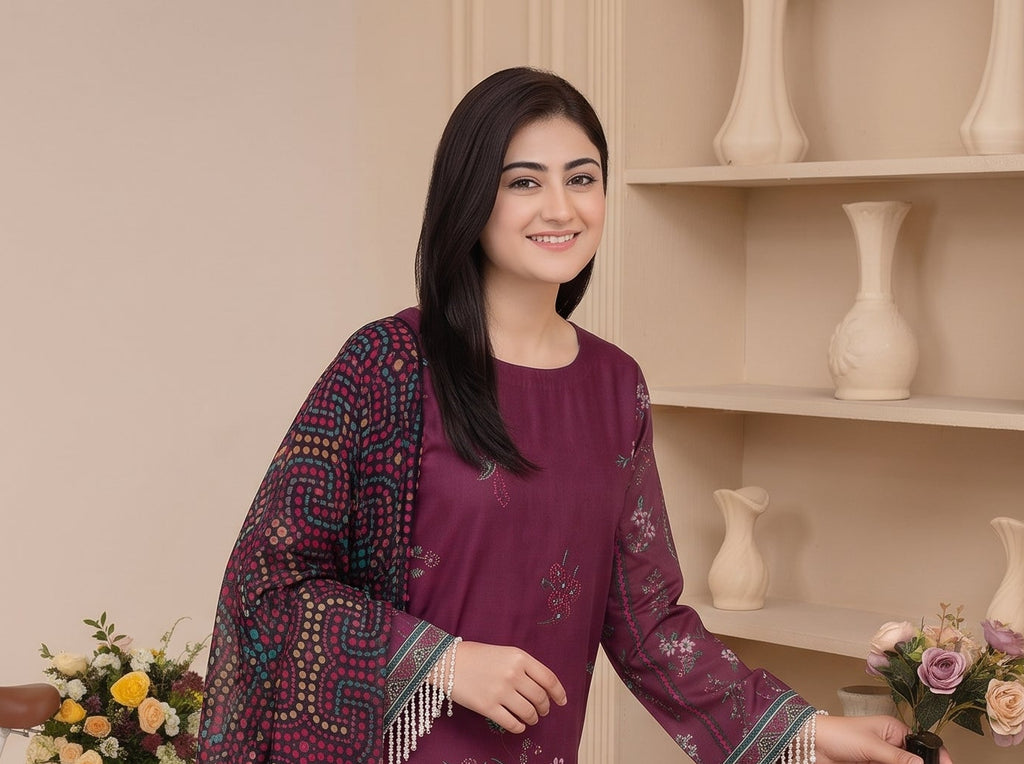 BISMIL 3 PIECE - PRINTED LAWN SUIT Unstitched 026