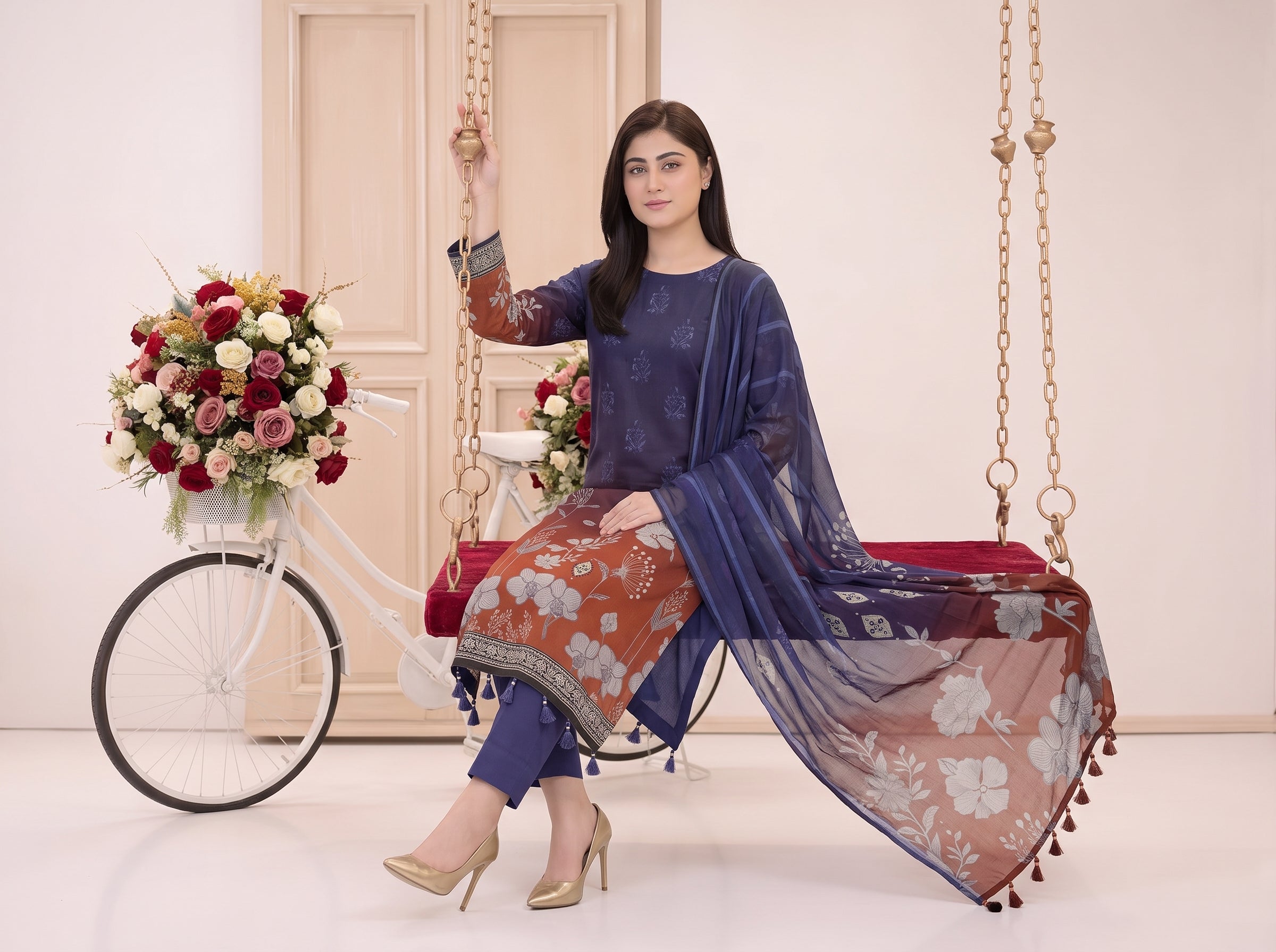 BISMIL 3 PIECE - PRINTED LAWN SUIT Unstitched 030