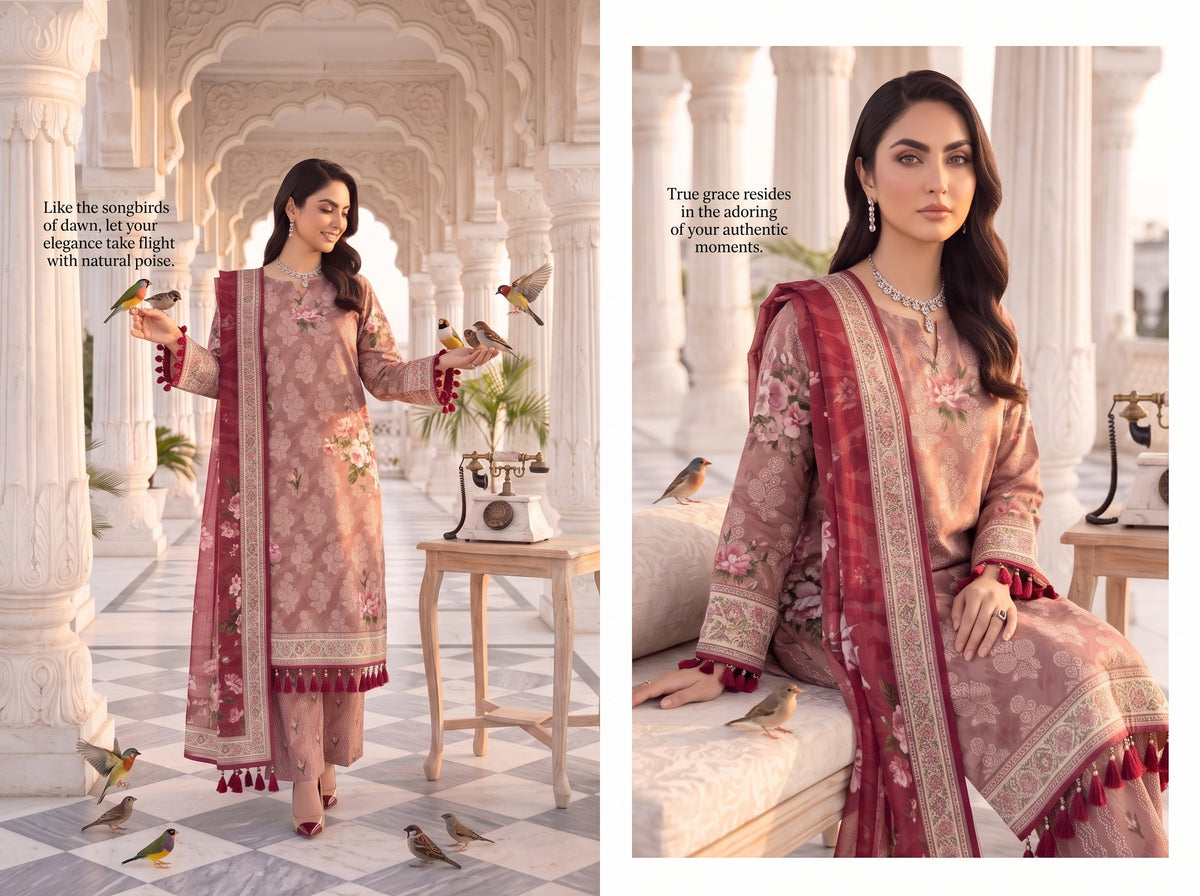 BLISS 3 PIECE - PRINTED LAWN SUIT Unstitched