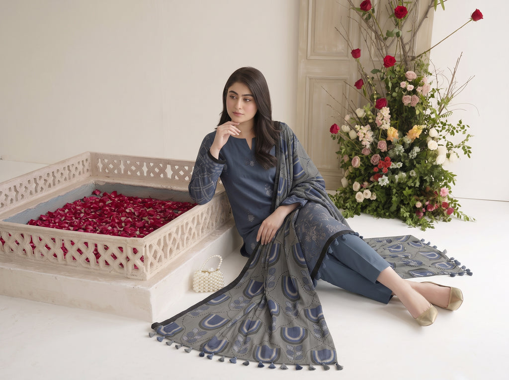 BISMIL 3 PIECE - PRINTED LAWN SUIT Unstitched 028