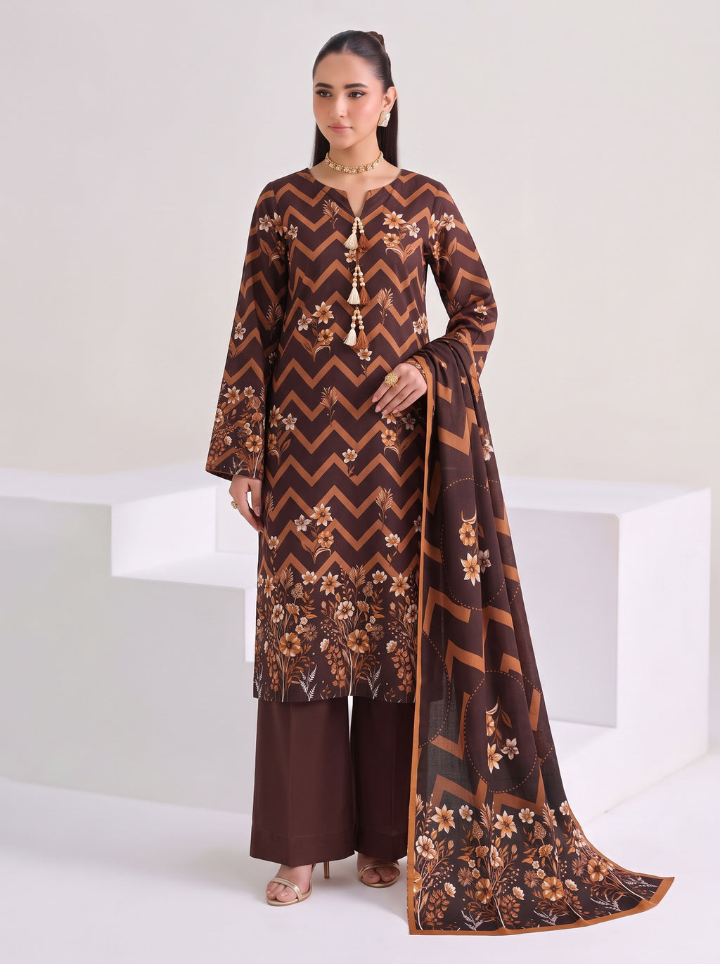BISMIL 3 PIECE - DIGITAL PRINTED PREMIUM VISCOSE SUIT Unstitched 03