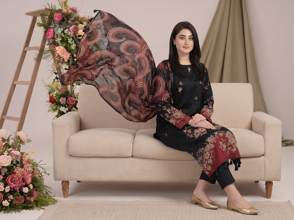 BISMIL 3 PIECE - PRINTED LAWN SUIT Unstitched 022