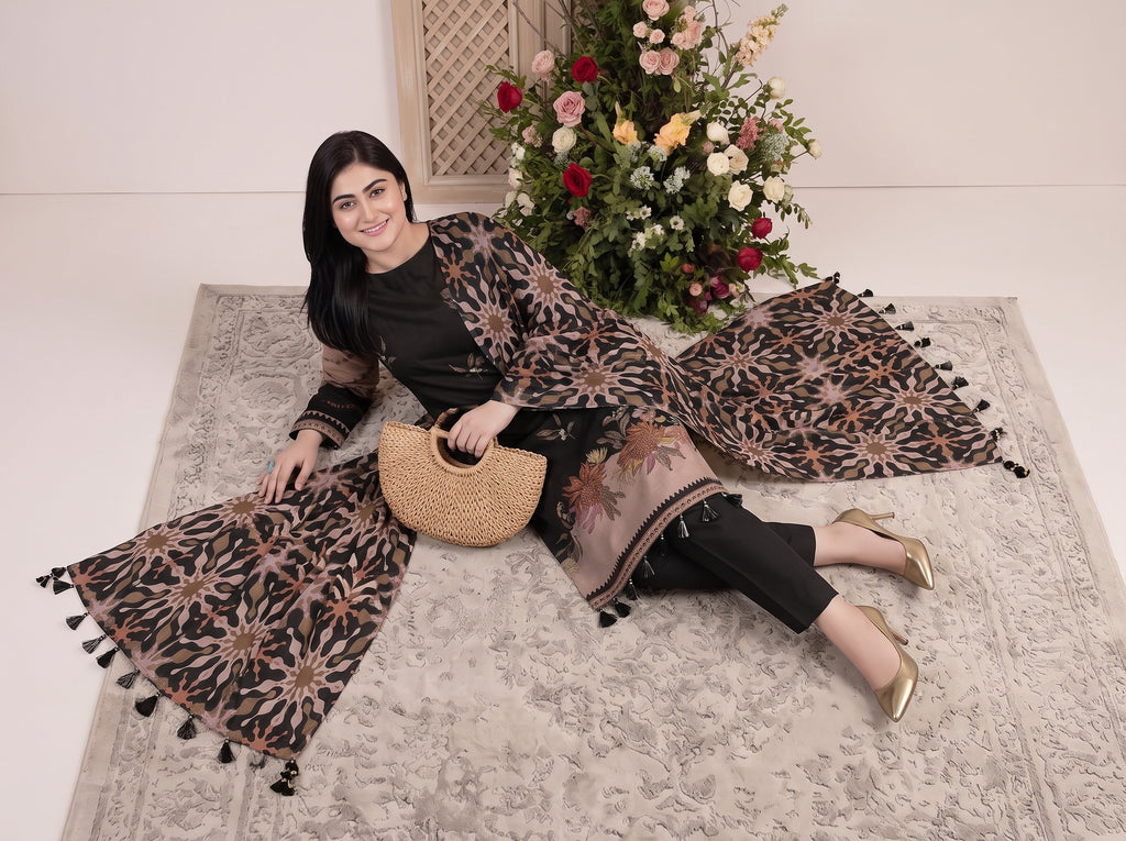 BISMIL 3 PIECE - PRINTED LAWN SUIT Unstitched 023