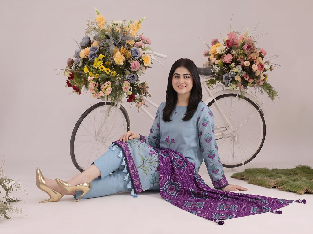 BISMIL 3 PIECE - PRINTED LAWN SUIT Unstitched 029