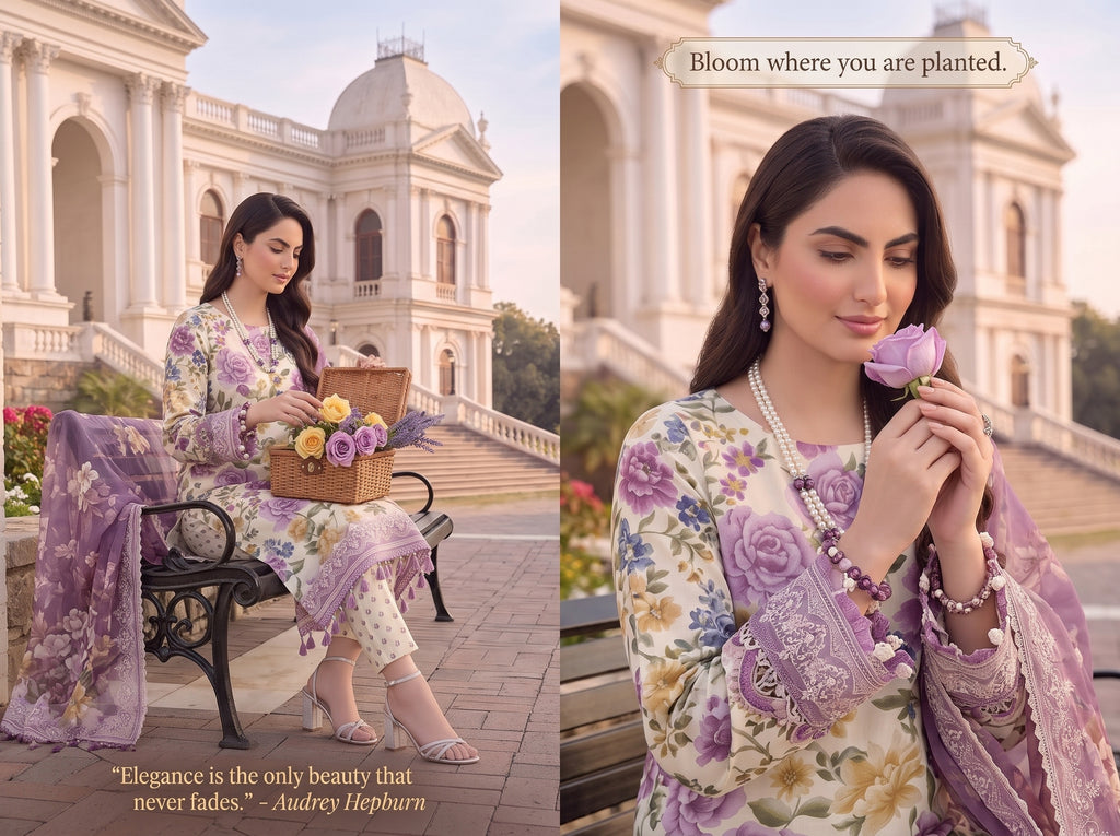 BLISS 3 PIECE - PRINTED LAWN SUIT Unstitched
