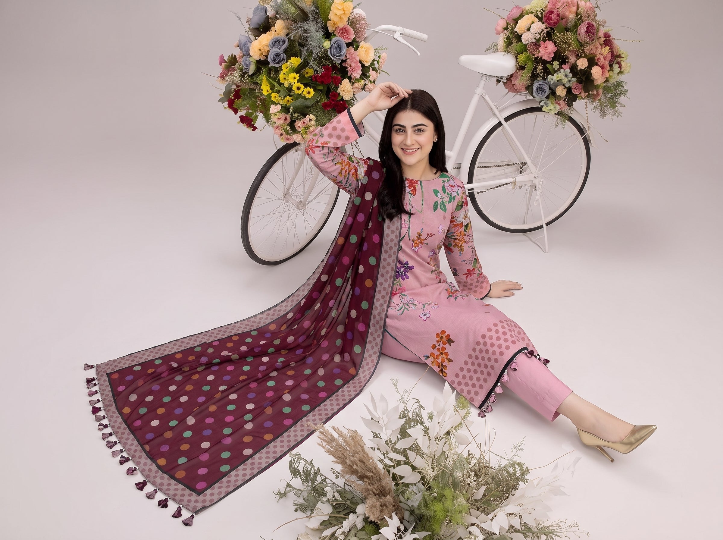 BISMIL 3 PIECE - PRINTED LAWN SUIT Unstitched 025