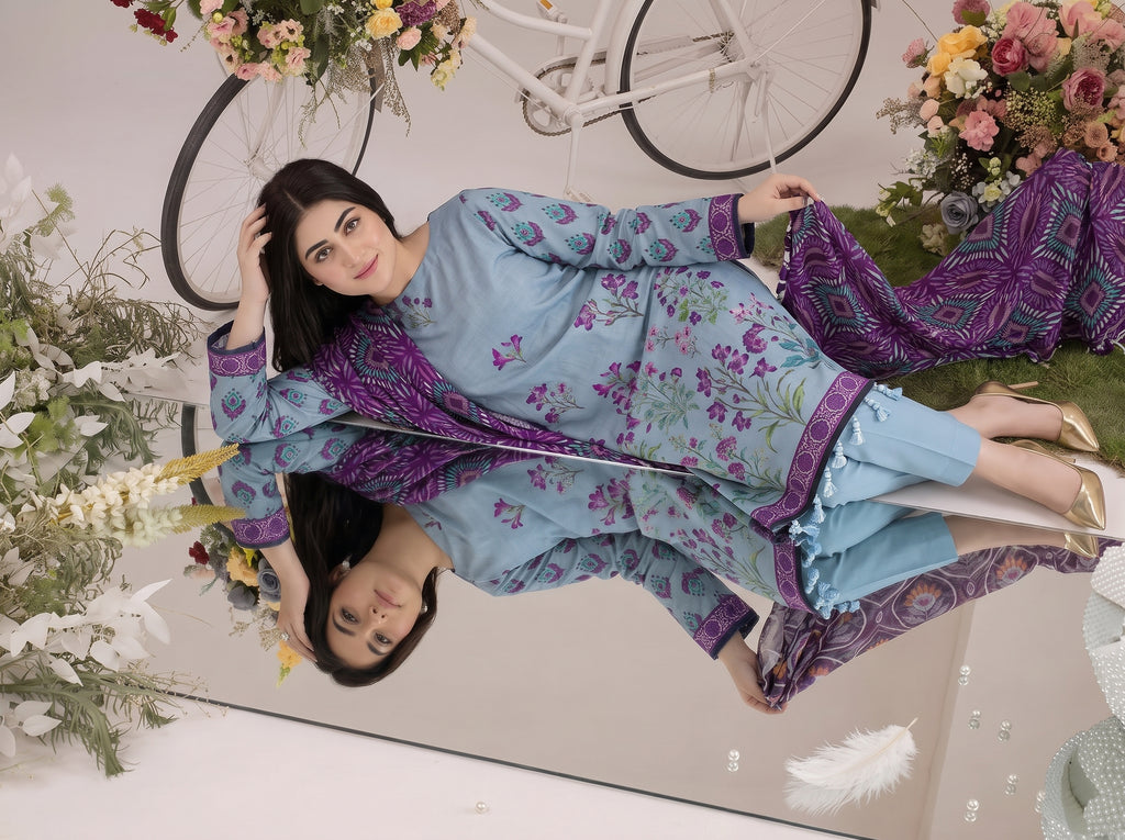 BISMIL 3 PIECE - PRINTED LAWN SUIT Unstitched 029