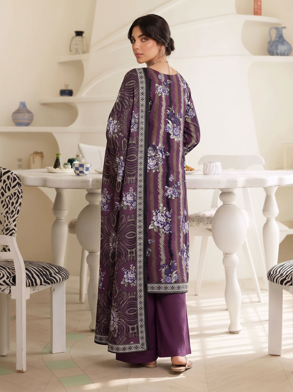 BISMIL 3 PIECE - DIGITAL PRINTED VISCOSE SUIT Unstitched