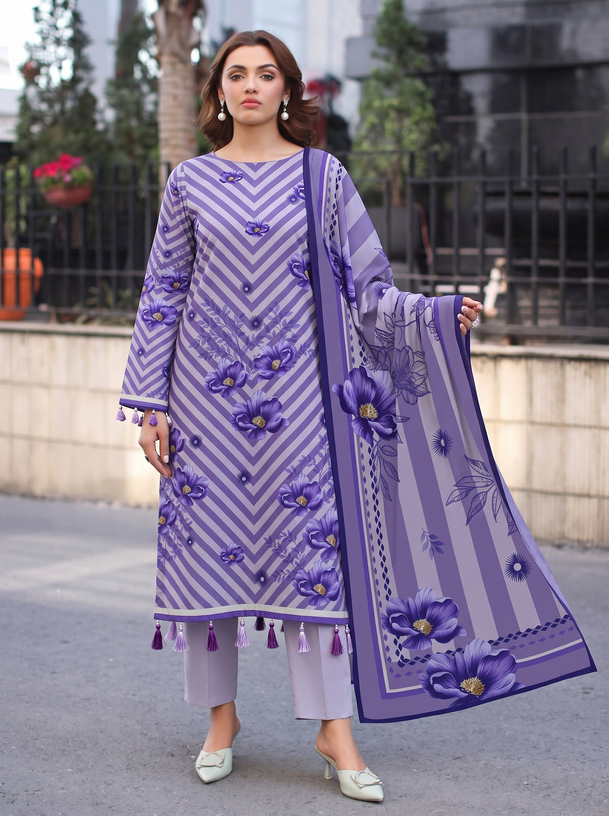 BLOSSOM 3 PIECE - DIGITAL PRINTED Karandi SUIT Unstitched