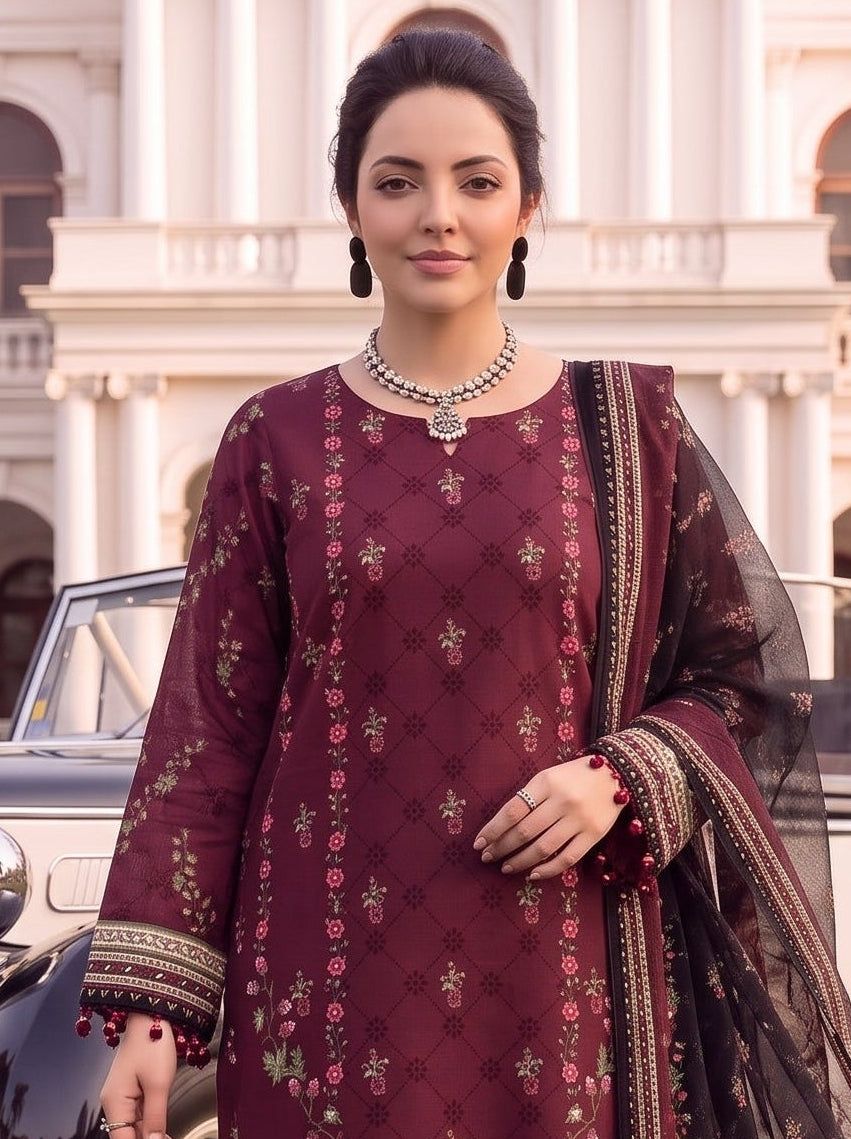 BLISS 3 PIECE - PRINTED LAWN SUIT Unstitched