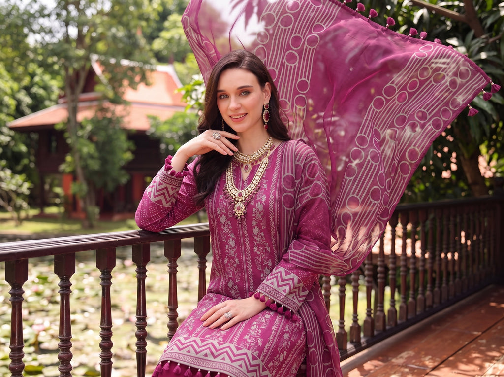 BISMIL 3 PIECE - PRINTED LAWN SUIT Unstitched