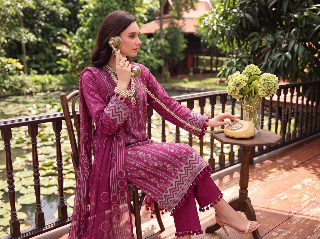 BISMIL 3 PIECE - PRINTED LAWN SUIT Unstitched