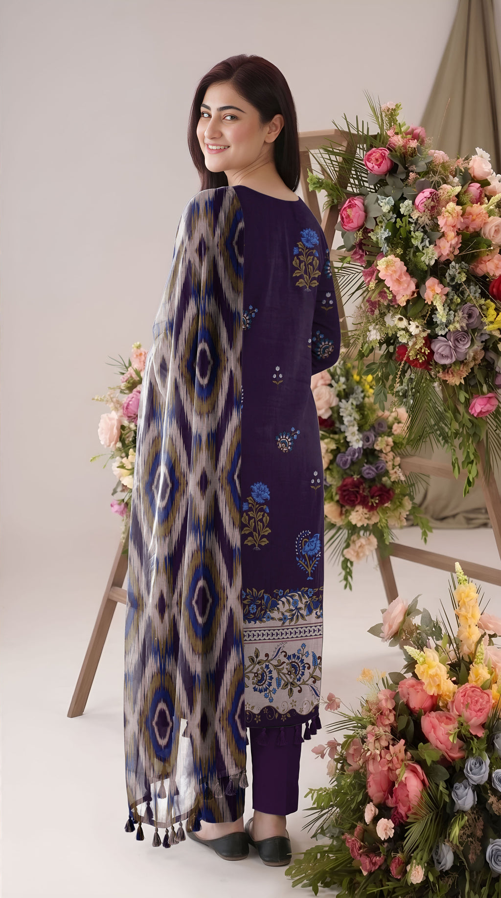 BISMIL 3 PIECE - PRINTED LAWN SUIT Unstitched 024