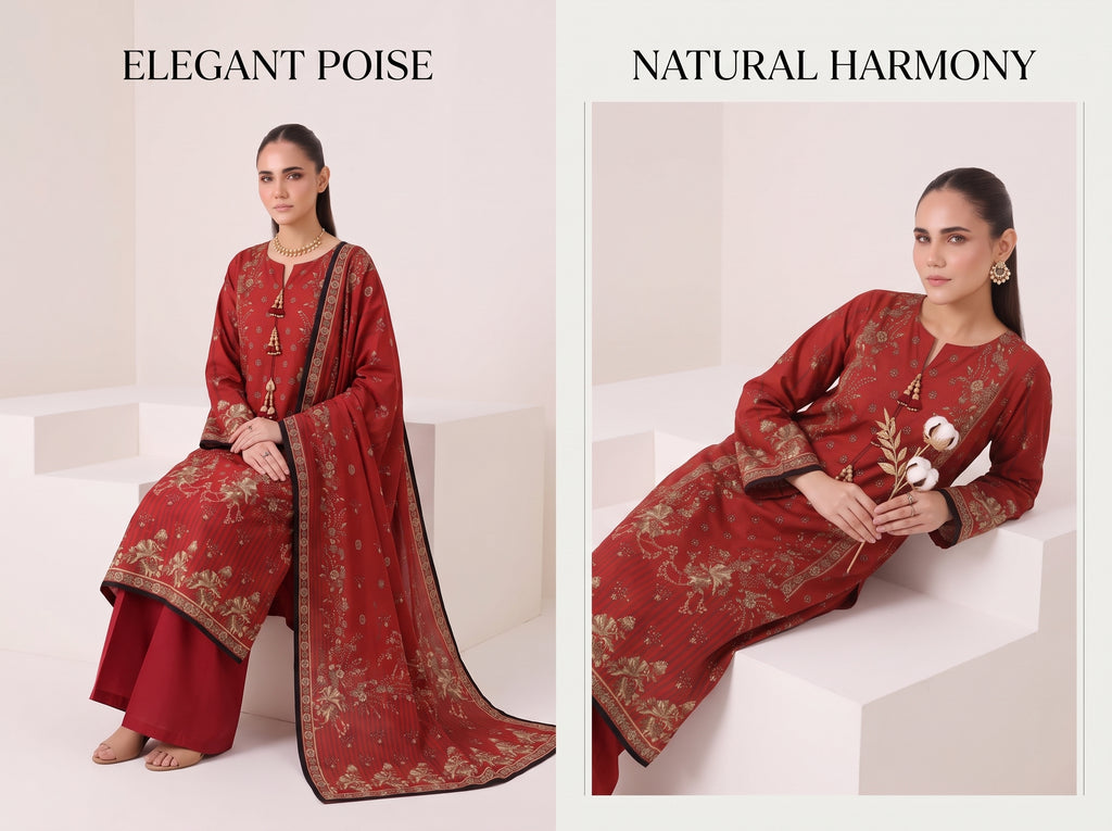 BISMIL 3 PIECE - DIGITAL PRINTED PREMIUM VISCOSE SUIT Unstitched 01