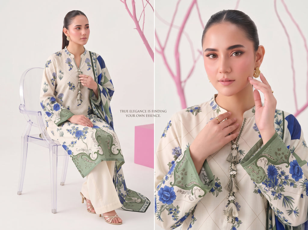 BISMIL 3 PIECE - DIGITAL PRINTED PREMIUM VISCOSE SUIT Unstitched 06