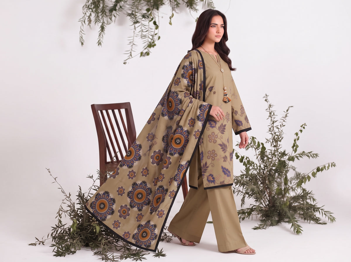 BISMIL 3 PIECE - DIGITAL PRINTED PREMIUM VISCOSE SUIT Unstitched 07