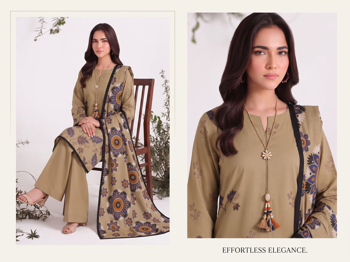 BISMIL 3 PIECE - DIGITAL PRINTED PREMIUM VISCOSE SUIT Unstitched 07