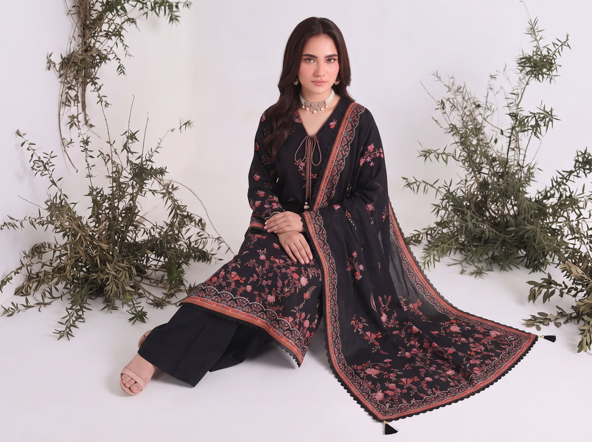 BISMIL 3 PIECE - DIGITAL PRINTED PREMIUM VISCOSE SUIT Unstitched 08