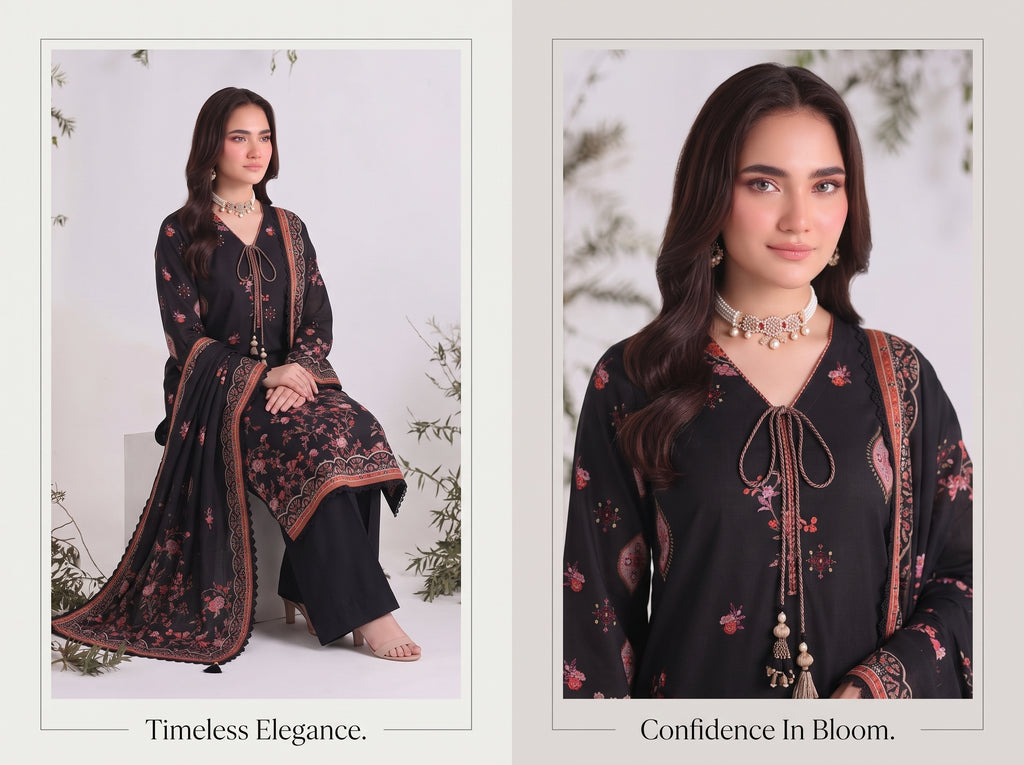 BISMIL 3 PIECE - DIGITAL PRINTED PREMIUM VISCOSE SUIT Unstitched 08