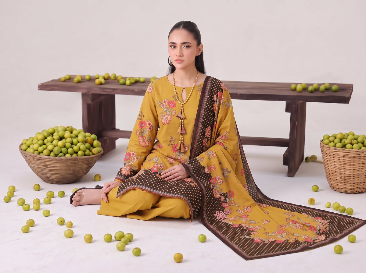 BISMIL 3 PIECE - DIGITAL PRINTED PREMIUM VISCOSE SUIT Unstitched 09