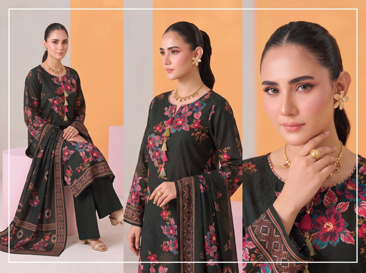 BISMIL 3 PIECE - DIGITAL PRINTED PREMIUM VISCOSE SUIT Unstitched 10