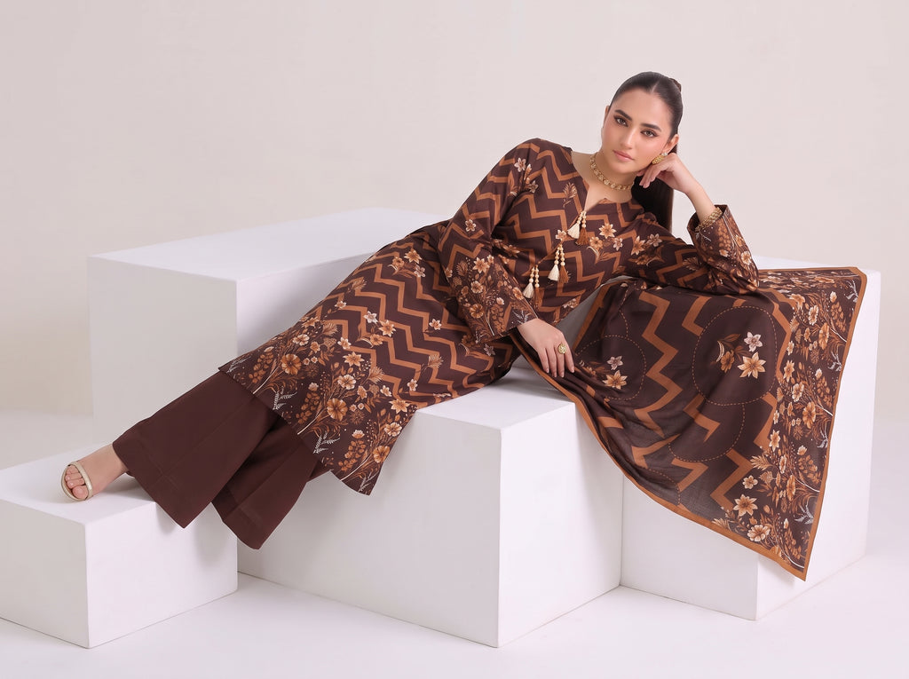 BISMIL 3 PIECE - DIGITAL PRINTED PREMIUM VISCOSE SUIT Unstitched 03
