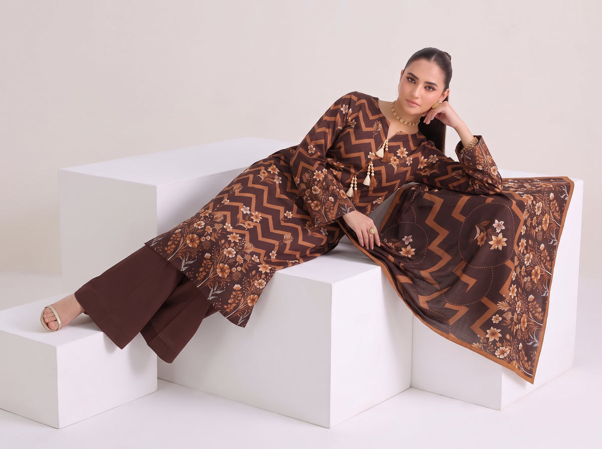 BISMIL 3 PIECE - DIGITAL PRINTED PREMIUM VISCOSE SUIT Unstitched 03