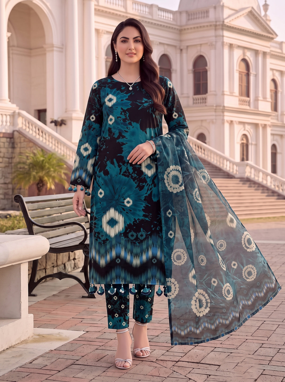 BLISS 3 PIECE - PRINTED LAWN SUIT Unstitched