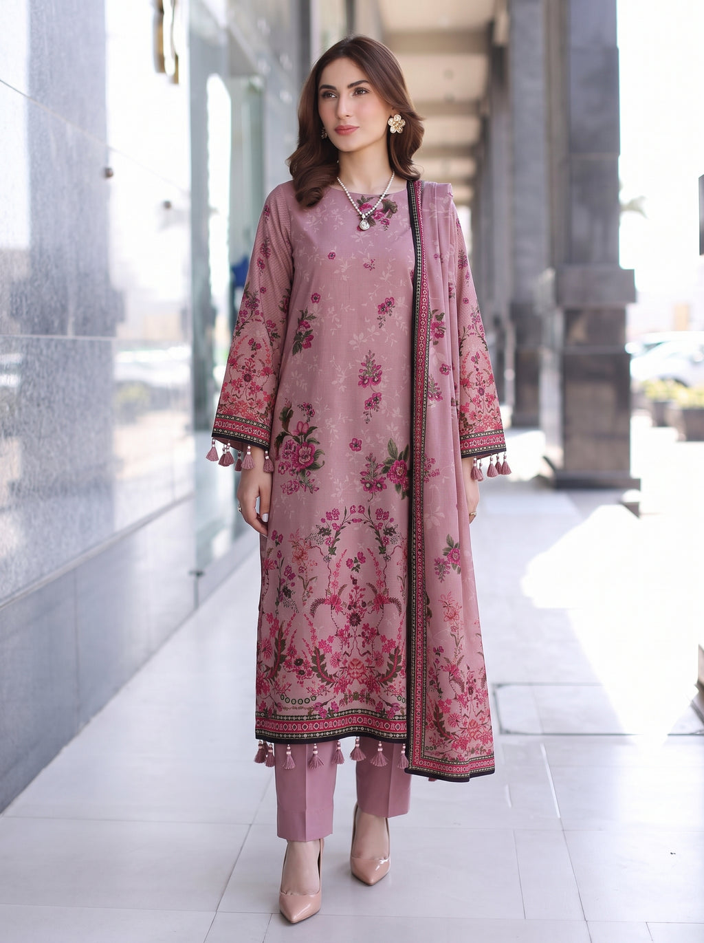BLOSSOM 3 PIECE - DIGITAL PRINTED Karandi SUIT Unstitched