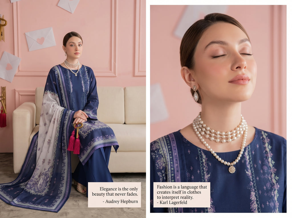 BISMIL 3 PIECE - DIGITAL PRINTED LAWN SUIT Unstitched