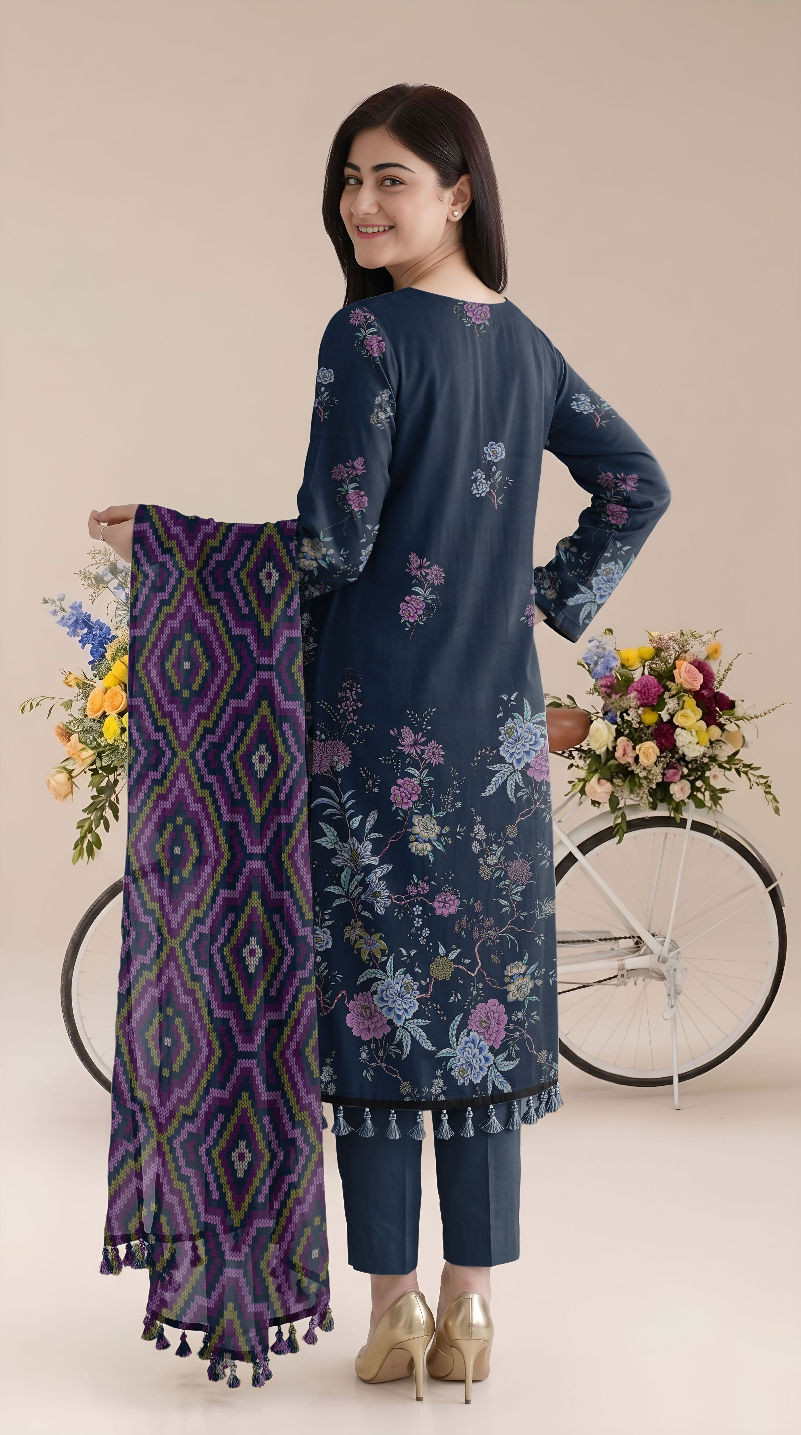 BISMIL 3 PIECE - PRINTED LAWN SUIT Unstitched 021