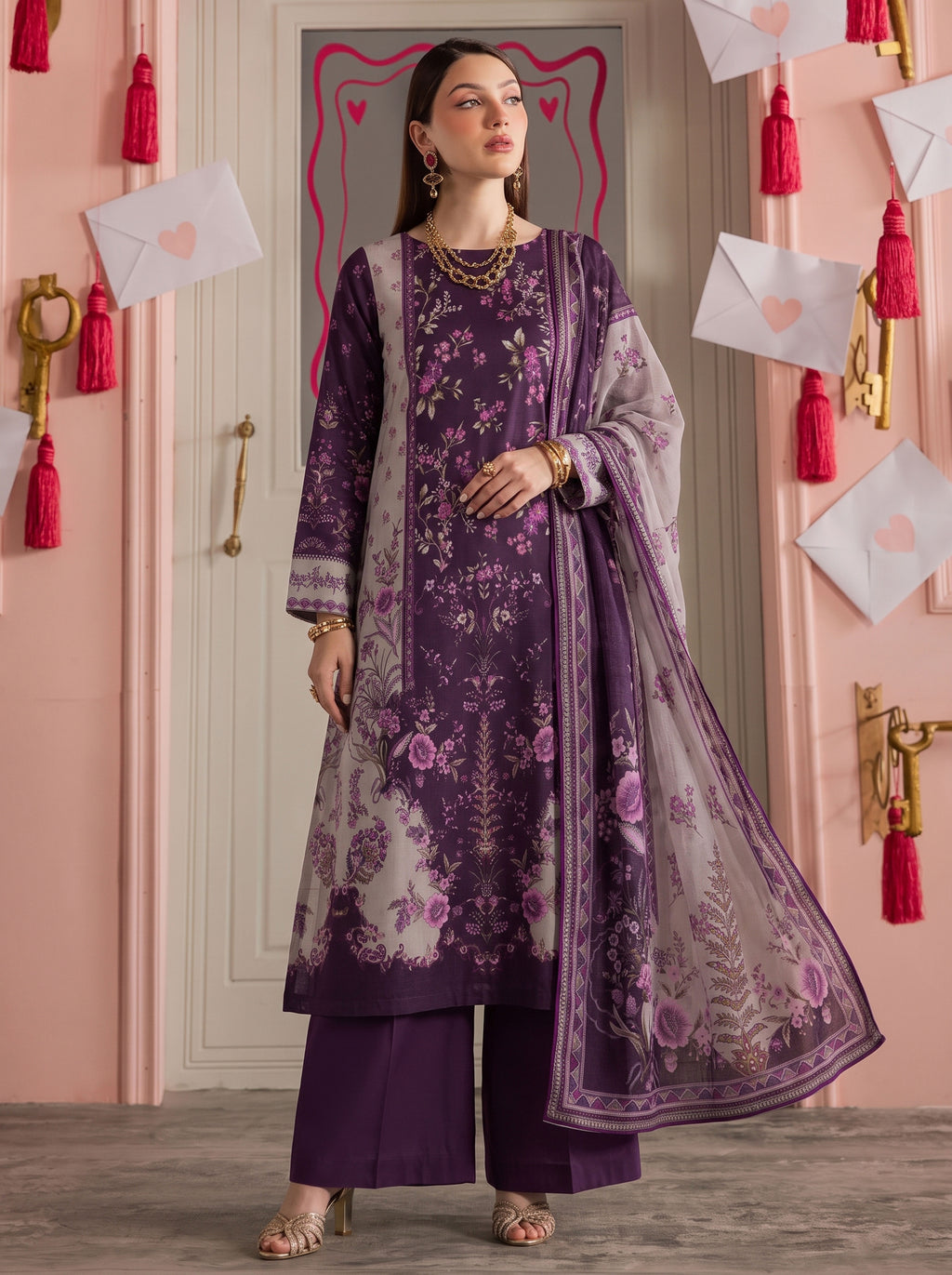 BISMIL 3 PIECE - DIGITAL PRINTED LAWN SUIT Unstitched