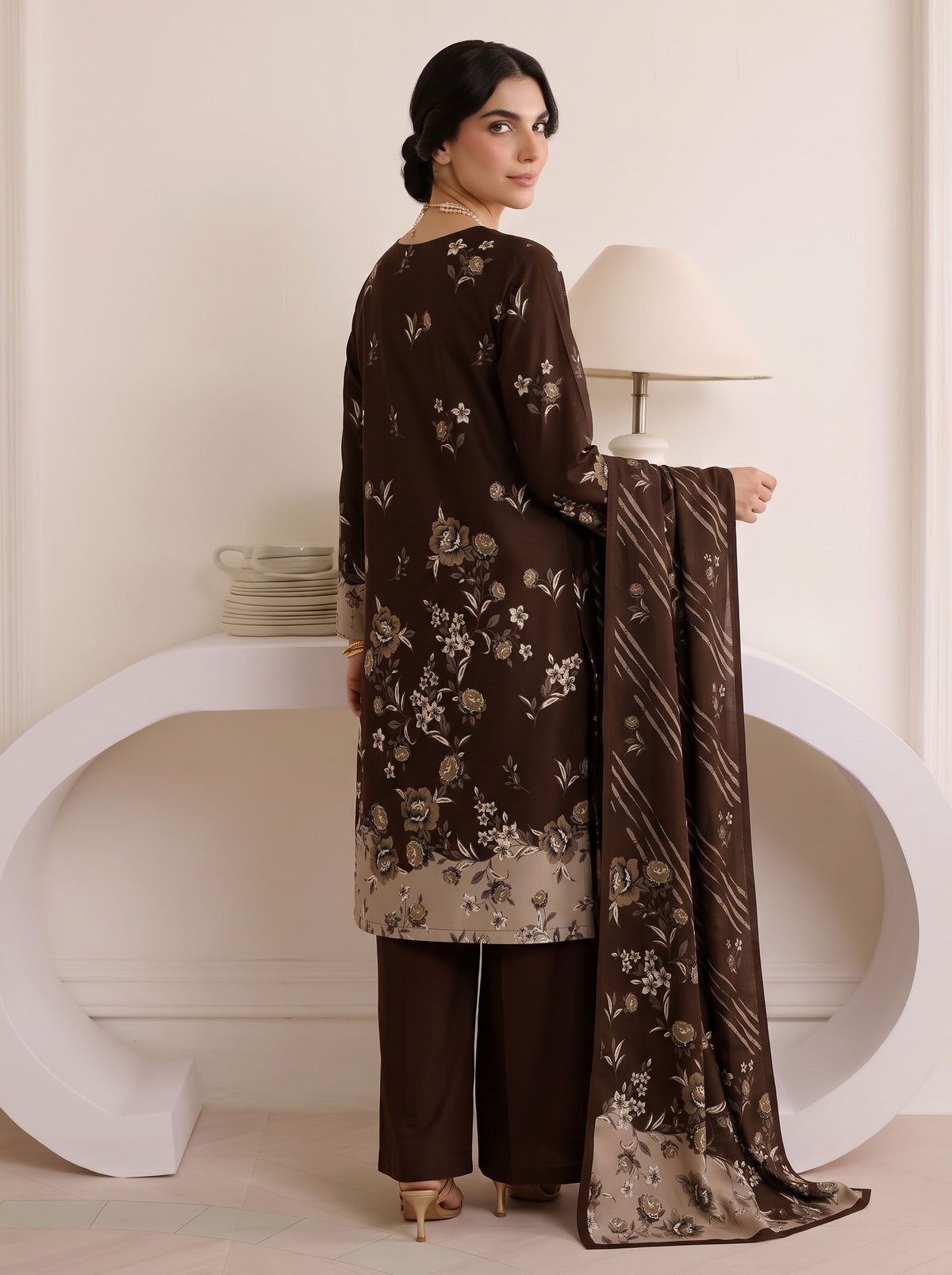 BISMIL 3 PIECE - DIGITAL PRINTED VISCOSE SUIT Unstitched