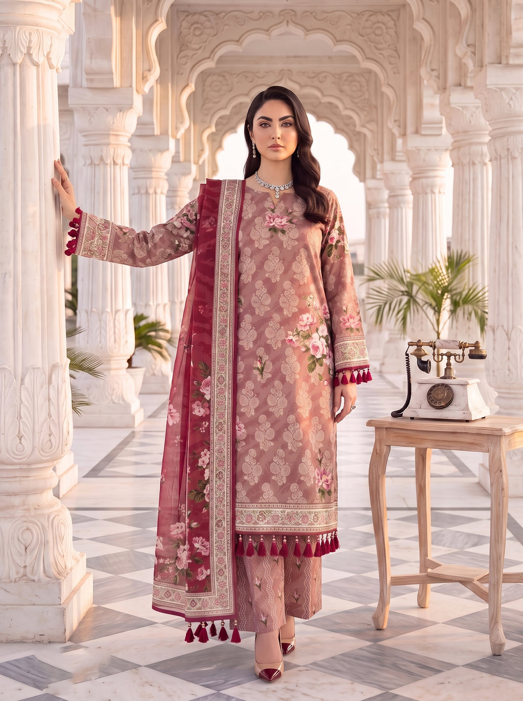 BLISS 3 PIECE - PRINTED LAWN SUIT Unstitched