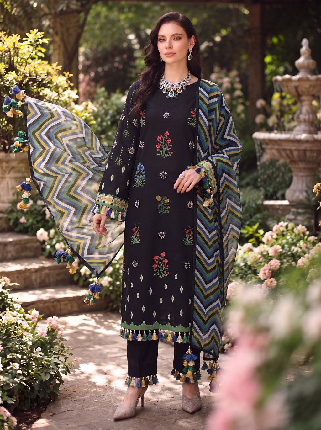 BISMIL 3 PIECE - PRINTED LAWN SUIT Unstitched