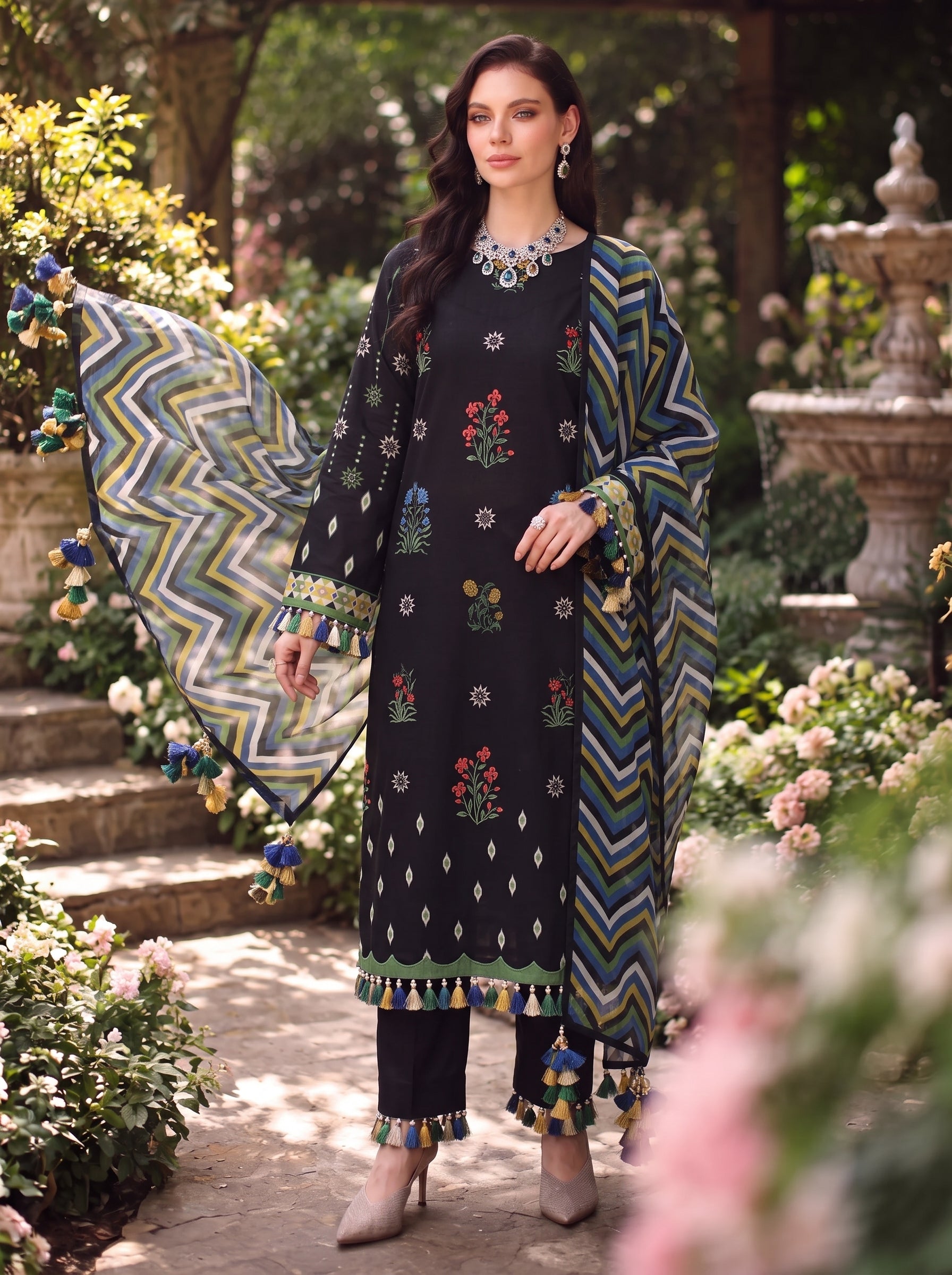 BISMIL 3 PIECE - PRINTED LAWN SUIT Unstitched