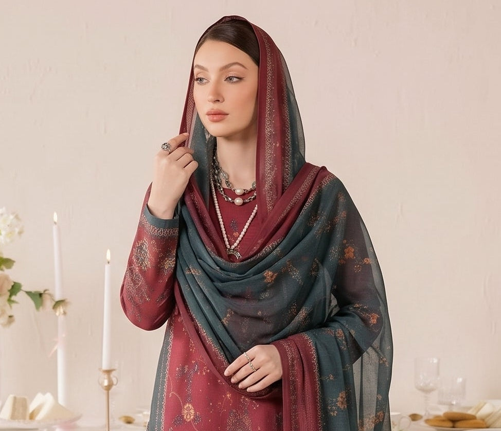 BISMIL 3 PIECE - DIGITAL PRINTED LAWN SUIT Unstitched