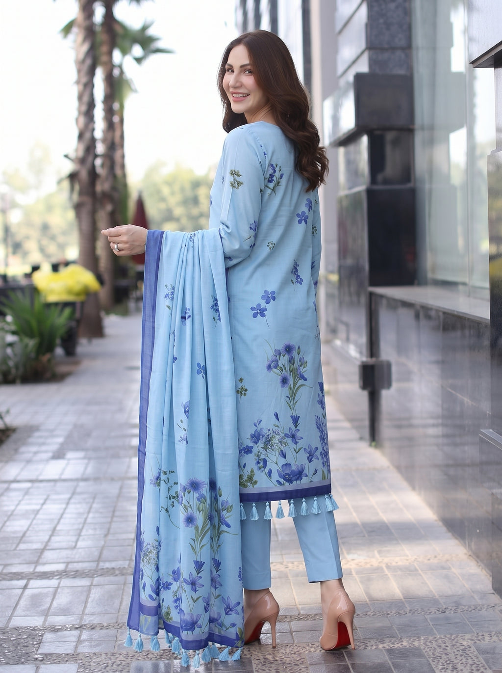 BLOSSOM 3 PIECE - DIGITAL PRINTED Karandi SUIT Unstitched