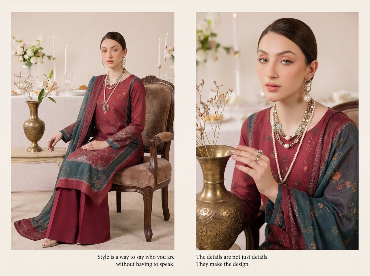 BISMIL 3 PIECE - DIGITAL PRINTED LAWN SUIT Unstitched