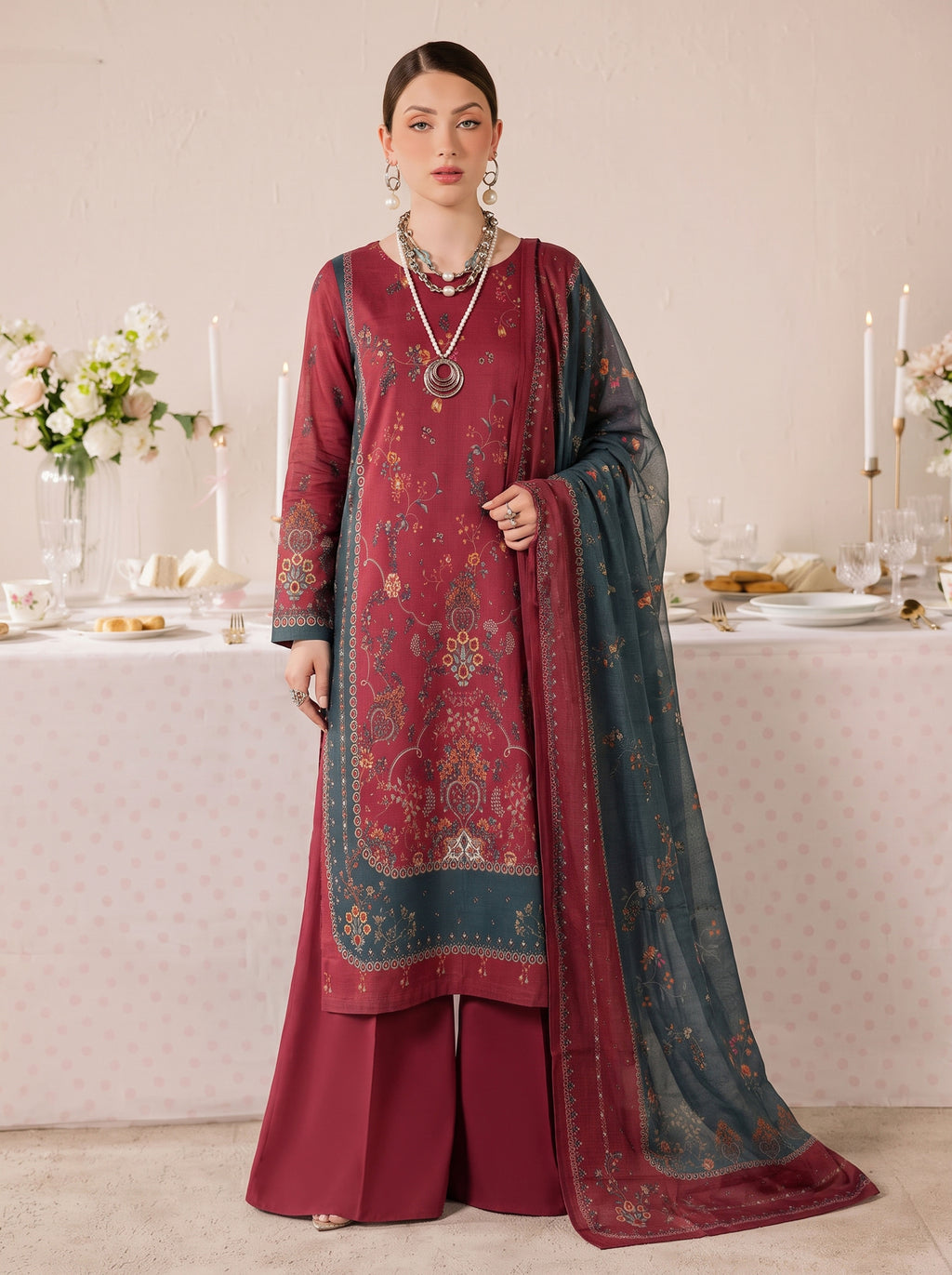 BISMIL 3 PIECE - DIGITAL PRINTED LAWN SUIT Unstitched