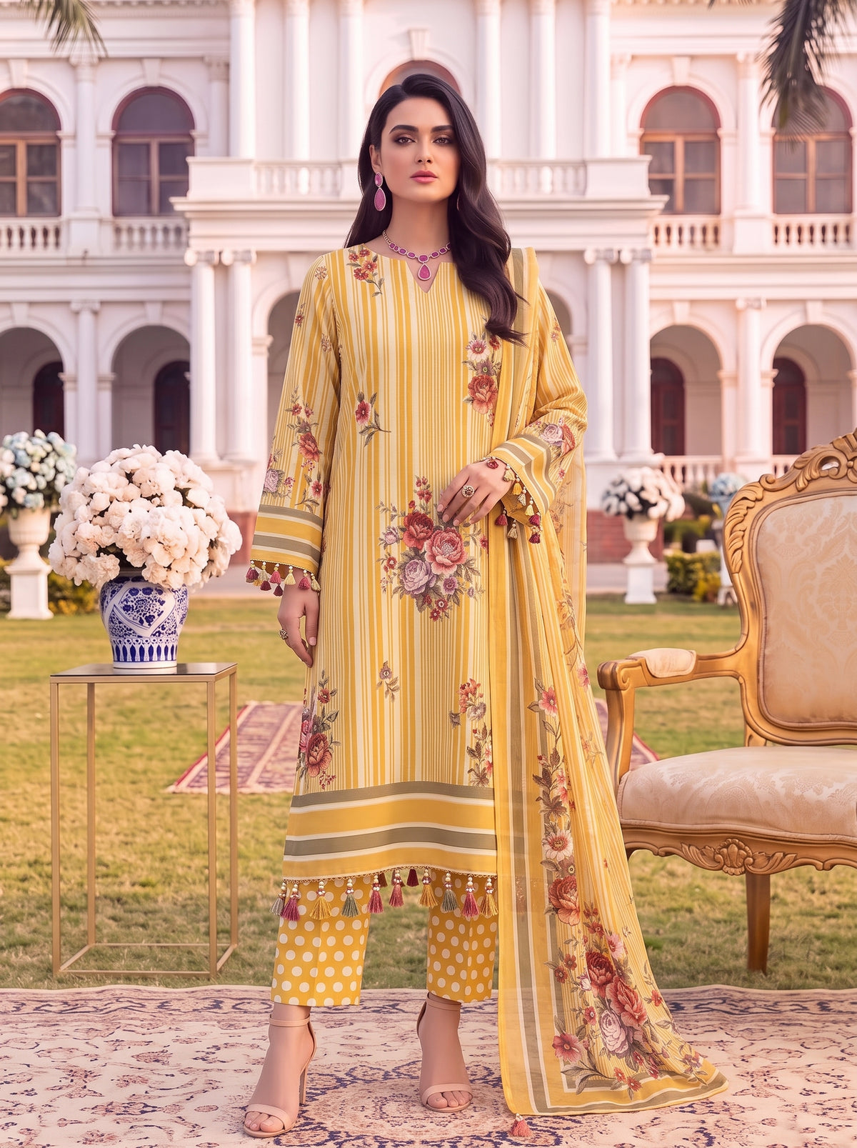 BLISS 3 PIECE - PRINTED LAWN SUIT Unstitched