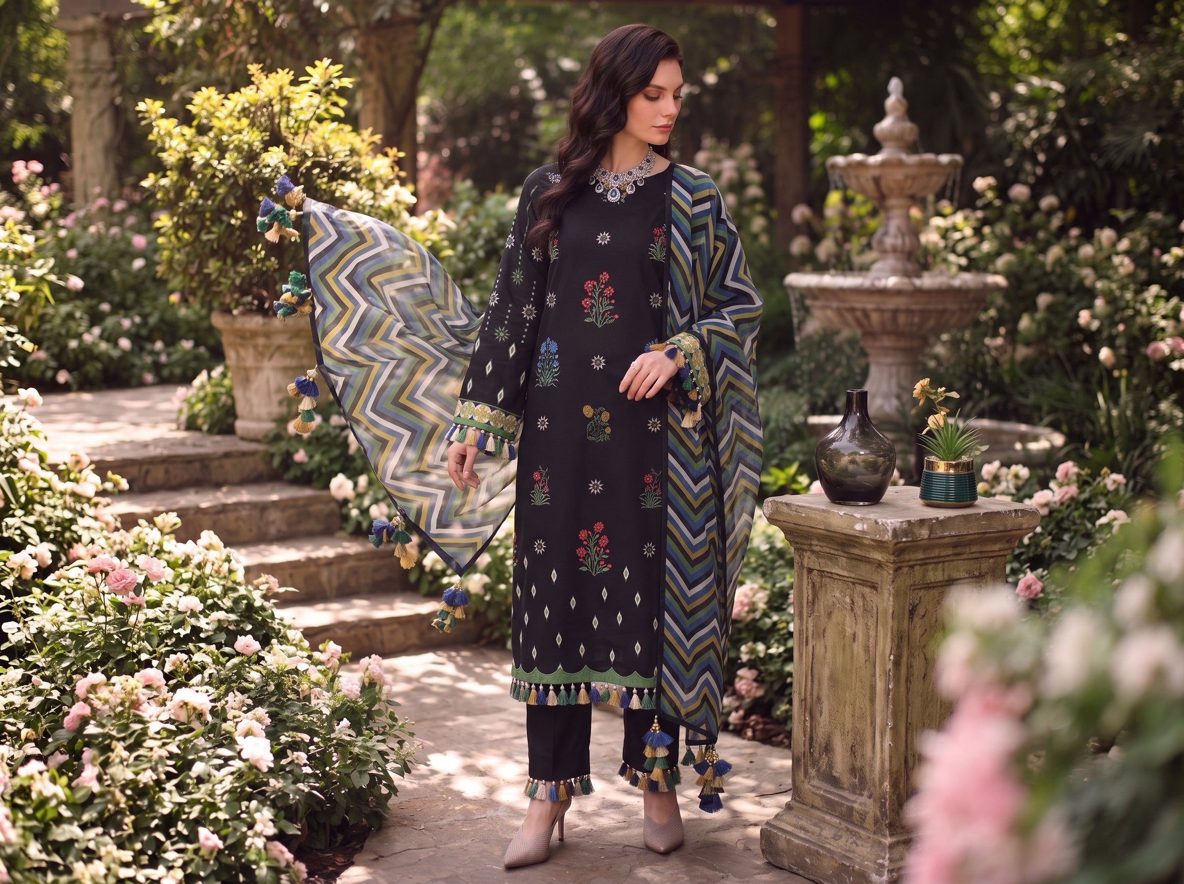 BISMIL 3 PIECE - PRINTED LAWN SUIT Unstitched
