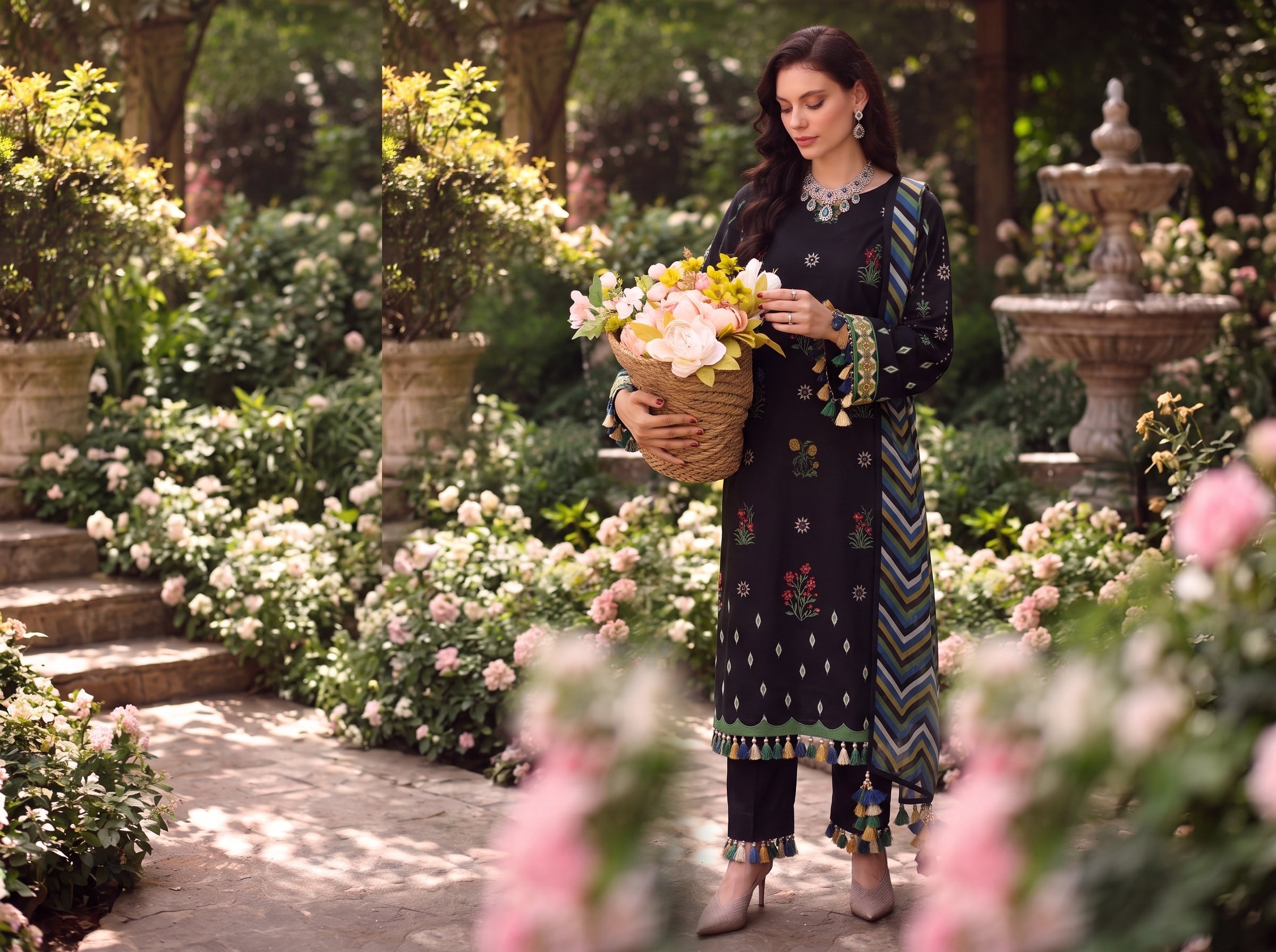 BISMIL 3 PIECE - PRINTED LAWN SUIT Unstitched
