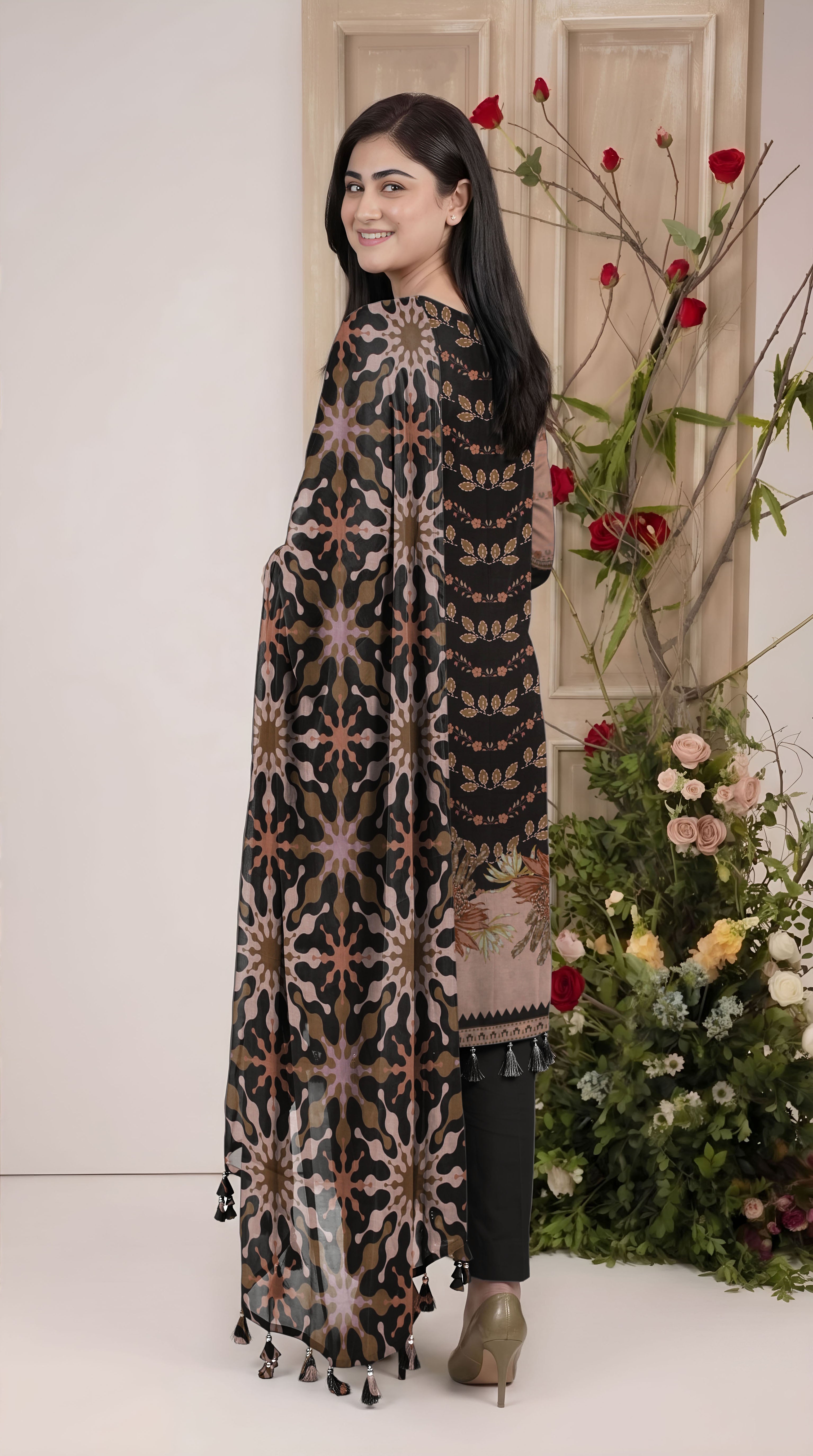 BISMIL 3 PIECE - PRINTED LAWN SUIT Unstitched 023